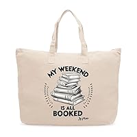 My Weekend Is All Booked Cotton Canvas Bag - Book Lover Presents - Great Presents