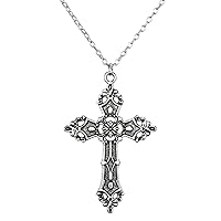Vintage for Cross Pendant Necklace Indie Punk Choker Chain Gothic Jewelry Decoration Gifts for Egirl Eboy Women Men