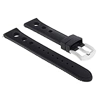 20MM RUBBER DIVER WATCH BAND STRAP COMPATIBLE WITH TISSOT PRC 200, PRS516 RACING BLACK