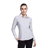 Noel Asmar Uniforms Oxford Women's Mini Check Dress Shirt, Collared Shirt, Black