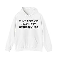 In my defense I was left unsupervised funny gifts sweatshirt pullover hoodie