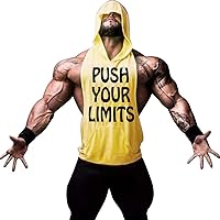 Men's Workout Hooded Tank Tops Bodybuilding Muscle Shirt Sleeveless Gym Training Hoodies