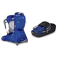 Osprey Poco Plus Child Carrier and Backpack for Travel (Blue Sky, One Size) and Osprey Poco Child Carrier Storage Carrying Case (Black, One Size)