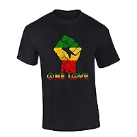 Mens Marley Tshirt One Love Peace Sign Fist Rasta Flag Short Sleeve T-Shirt