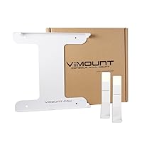ViMount Wall Mount Metal Holder Compatible with Playstation 4 PS4 Pro Version with 2X Controllers Wall Mount in White Color