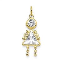 Saris and Things 10K Yellow Gold April Girl Birthstone Charm