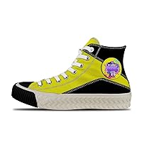 Popular Graffiti yellow4 Custom high top lace up Non Slip Shock Absorbing Sneakers Sneakers with Fashionable Patterns