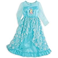 Disney Store Frozen Elsa Nightgown for Girls 7/8 (Blue, Long Sleeve) - 2015 Version