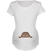 Old Glory Peeking Baby Boy Multicultural African American White Maternity Soft T-Shirt - Large