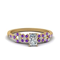 Choose Your Gemstone Beautiful XO Design Diamond CZ Ring Yellow Gold Plated Radiant Shape Side Stone Engagement Rings Minimal Modern Design Birthday Gift Wedding Gift US Size 4 to 12