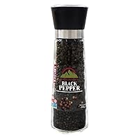 Himalayan Chef Black Peppercorns-Tall Glass Grinder-6.4 oz