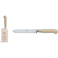 Insieme Tomato Knife w/Magnetized Wood Block | Ivory Lucite Handle