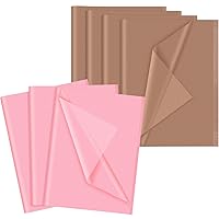 NEBURORA 60 Sheets Pink Tissue Paper Bundles 120 Sheets Brown Tissue Paper for Gift Wrap Filler Flower Art Crafts DIY Birthday Christmas Wedding Decor