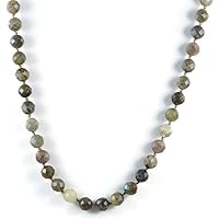 aqbeadsuk Semi Precious Stone Necklace Blue-Flash Labradorite Beads Handmade Gemstone Necklace for Women Healing