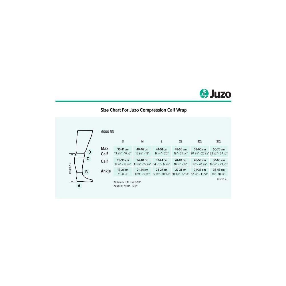 Juzo Reversible Versatile Support 30-60mmHg Calf Compression Wrap, Beige, M Max Long
