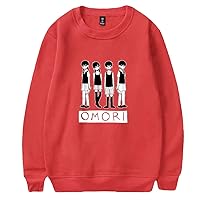 Unisex Omori Print Fun Crew Neck Sweater, Youth Pullover, Size 100-4xl