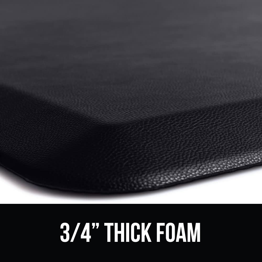 Gorilla Grip Anti Fatigue Cushioned Kitchen Floor Mats, Thick Ergonomic Standing Office Desk Mat, Waterproof Scratch Resistant Pebbled Topside, Supportive Comfort Padded Foam Rugs, 70x24, Black