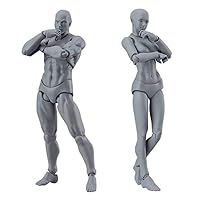 Drawing Figures Model 2PCS 5.91 Inch Male Female Action Figure Poseable Drawing Mannequin Body Painting Model for Artists Supplies