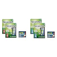 Nicorette Mini Nicotine Lozenges 2-Pack, 81 Count 4 mg and 2 mg Plus Advil Dual Action Coated Caplets 2 Count to Help Stop Smoking