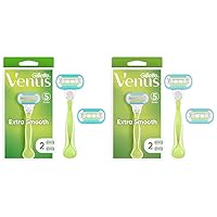 Extra Smooth Razors for Women, 1 Razor, 2 Blade Refills, Designed for a Close, Smooth Shave (Pack of 2)