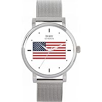 USA Flag Watch 38mm Case 3atm Water Resistant Custom Designed Quartz Movement Luxury Fashionable