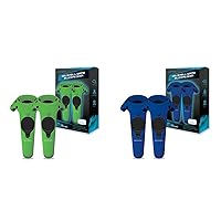 Hyperkin GelShell Controller Silicone Skin for HTC Vive Pro/HTC Vive (Green) (2-Pack) & GelShell Controller Silicone Skin for HTC Vive Pro/HTC Vive (Blue) (2-Pack)