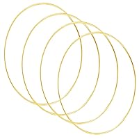 HOHIYA 4pc 22 Inch Metal Hoop Floral Wreath Macrame Large Gold Craft Rings for Making Wedding Wreath Decor Dream Catcher and DIY Wall Hanging 5mm Wire