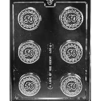50 50TH FIFTIETH FIFTY COOKIE MOLD (LSL) Chocolate Candy anniversary birthday