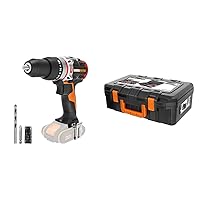 WORX NITRO WX354.9 Cordless Hammer Drill 20 V - Brushless Motor & WA0071 Tool Box Made of Robust Plastic - for Safe Storage of All Tools and Accessories - Case without Tools