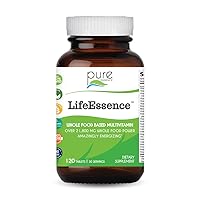 Pure Essence Labs LifeEssence Multivitamin for Women and Men - Natural Herbal Supplement - Vitamin D, Vitamin D3, Vitamin B12, Biotin with Whole Foods (120 Tablets)