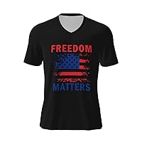 Freedom Matters USA Flag T-Shirts Men's Woman Short Sleeve T-Shirts Quick Dry T-Shirts Football Jersey