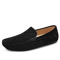 Mens Fashion Casual Summer Breathable Suede Leather Driving Loafers Shoes