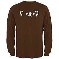 Old Glory Funny Emojicon Bear Brown Adult Long Sleeve T-Shirt - 2X-Large