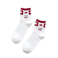 Flag Socks for Men or Women Print Country Flag Crew Tube Socks for Boys Girls White socks 15 Pairs