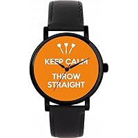 Orange Keep Calm Throw Straight Watch Ladies 38mm Case 3atm Water Resistant Custom Designed Quartz Movement Luxury Fashionable