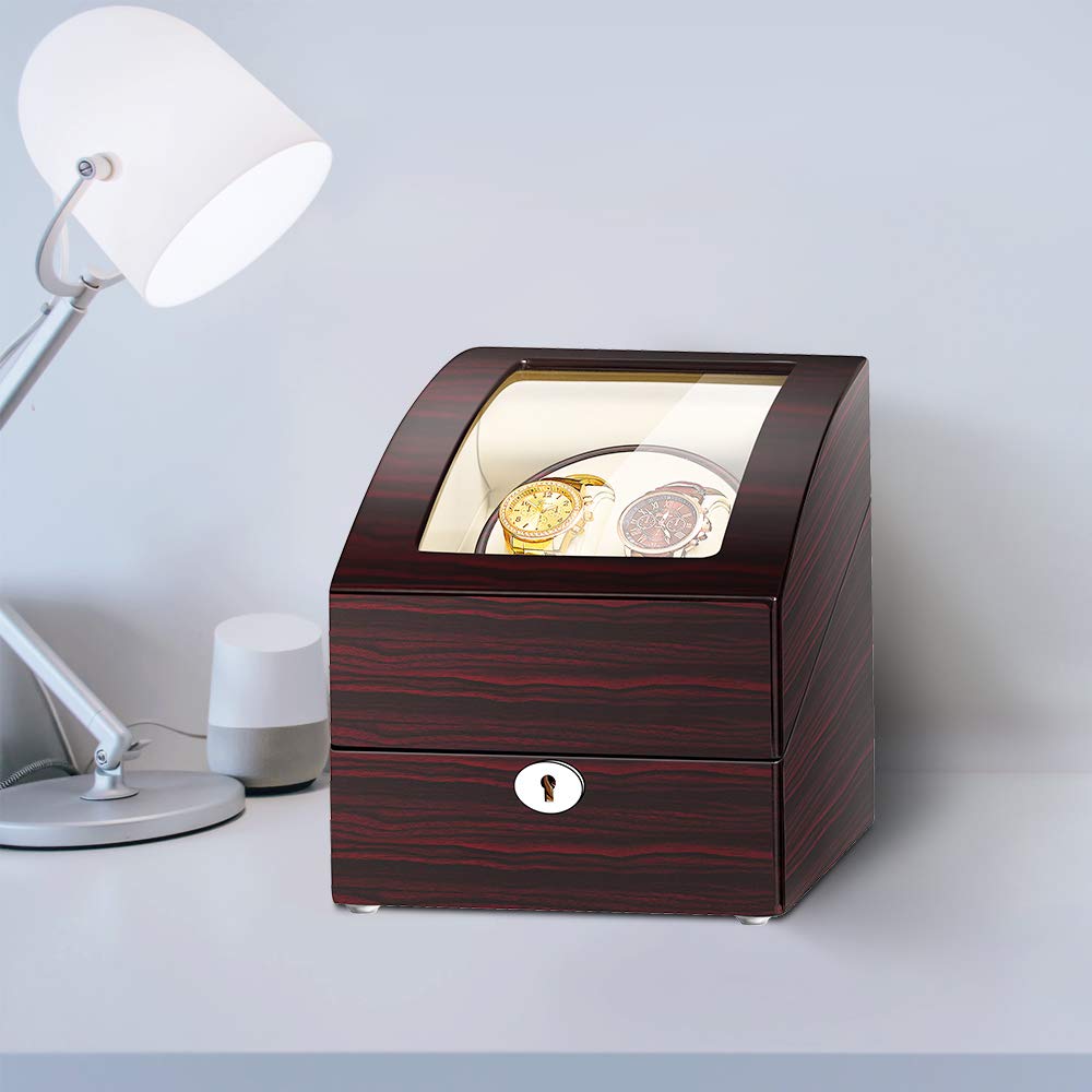 JQUEEN Automatic Double Watch Winder with 3 storages