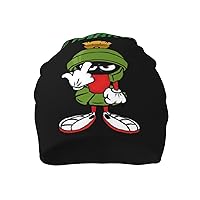 Marvin The Cartoon Martian Alien Beanie Winter Hats for Men Women Caps Warm Winter Caps Unisex Fashion Knit Cuffed Cap Black