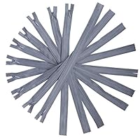 50pcs Long Nylon Invisible Zippers for DIY Sewing Back Dress Cushion Tailoring Accessories Tailor Tool (Grey, 15inch)