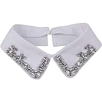 Women's Stylish Detachable Rhinestones Half Shirt Blouse False Collar Choker Peter Pan Necklace Fake Collar