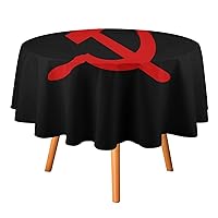USSR Hammer Logo Round Tablecloth Washable Table Cover with Dust-Proof Wrinkle Resistant for Restaurant Picnic 19.99