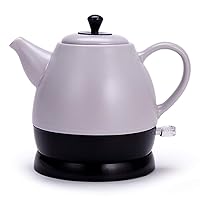Kettles,Ceramic Electric Kettle Cordless Water Tea Jug, Tea Jug-Retro 1L Jug, 1350W Water Fast for Tea, Coffee, Soup, Oatmeal-Removable Base, Voluntary Power off/Gray