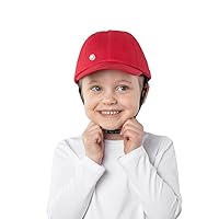 Ribcap Medical Helmet for Kids | Red Baseball Cap with Chin Strap | Midi/Maxi 19.5-21.5” | Soft Helmet for Epilepsy | Protective Helmet for Seizures | Fashionable and No Stigma