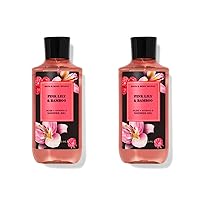 Bath and Body Works 2 Pack Pink Lily and Bamboo Shower Gel 10 Oz.