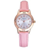 Girls Watches Teen Student Watches for Women Watch for 8-15 Year Old Girl Simple Japanese Movement Casual Leather Band Watches for Girls Waterproof Ladies Watches for Small Wrists