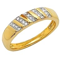 Dazzlingrock Collection 0.12 Carat (ctw) Round White Diamond 5 Slanting Rows Wedding Band for Men in 18K Yellow Gold Plated Sterling Silver