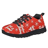 Children's Christmas Shoes Boys and Girls Sports Running Shoes Light Comfortable Tennis Shoes Winter Outdoor Walking Shoes (Little/Big Kid)