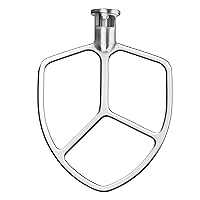 5-6QT Stainless Steel Flat Beater for KitchenAid Stand Mixer, Kitchen Aid Paddle Attachment Accessories/No coating/Dishwasher Safe Replacement for kitchenaid Professional 5 Plus and 600 Series Mixer