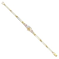 14k Yellow Gold White Gold and Rose Gold Dolphin Bracelet Jewelry Gifts for Women