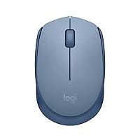 Logitech M170 Wireless Mouse for PC, Mac, Laptop, 2.4 GHz with USB Mini Receiver, Optical Tracking, 12-Months Battery Life, Ambidextrous - Blue Grey