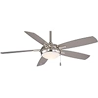 MINKA-AIRE F534L-BN Lun-Aire With Light 54 Inch Ceiling Fan with Integrated 17W LED Light in Brushed Nickel Finish